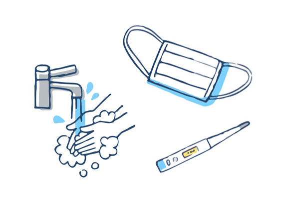 イラスト：新型コロナウィルス感染症対策のイメージ